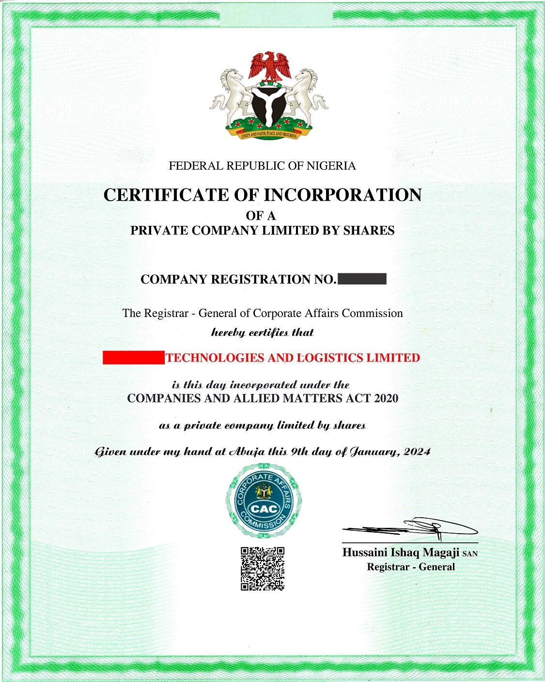 CAC Company Reggistration